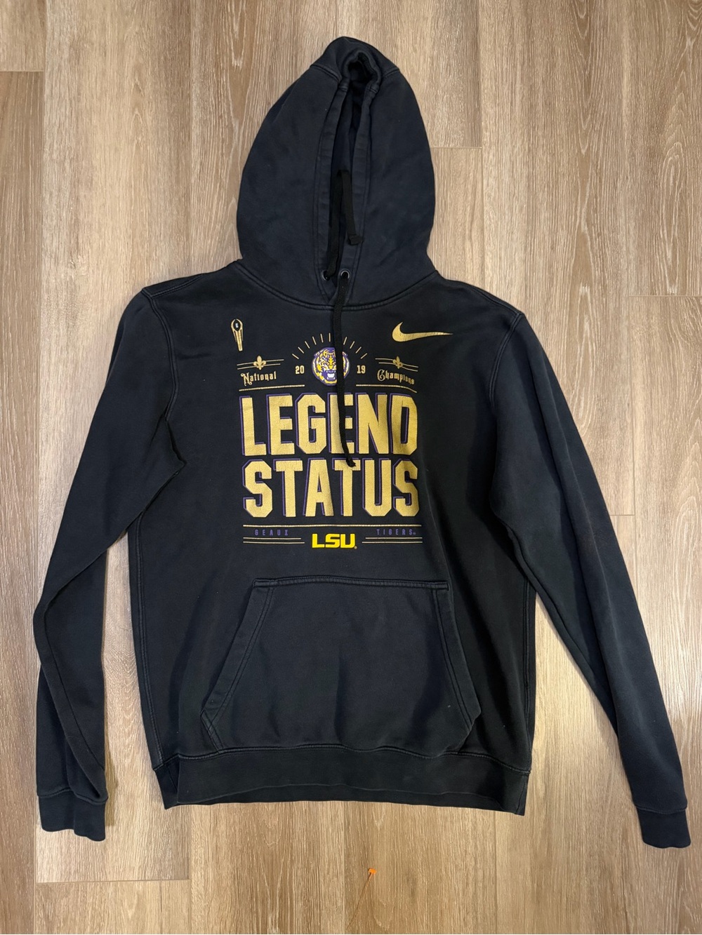 Nike Black & Gold 'Legend Status' LSU Crewneck Hoodie